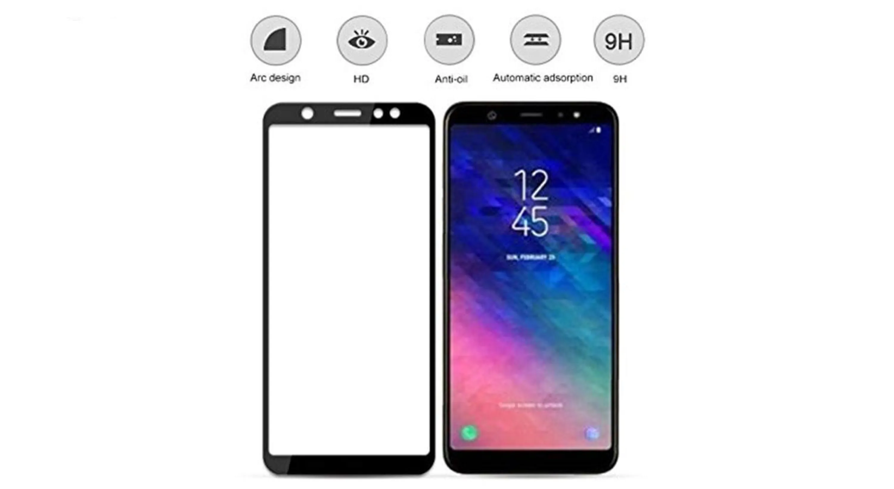 محافظ صفحه نمایش تمام چسب مدل Full Glue مناسب برای گوشی سامسونگ A6 plus